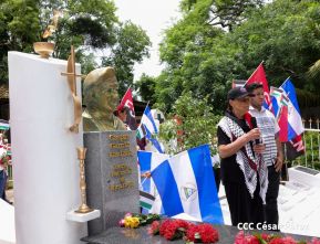 Heroína palestina Leila Khaled de visita en Nicaragua