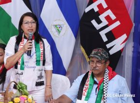 Heroína palestina Leila Khaled de visita en Nicaragua
