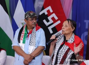 Heroína palestina Leila Khaled de visita en Nicaragua