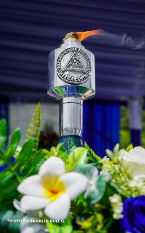 Acto de recibimiento de la Antorcha Centroamericana de la Libertad