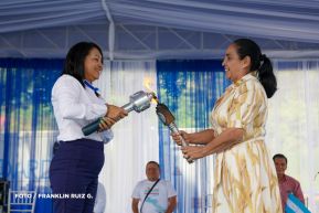 Acto de recibimiento de la Antorcha Centroamericana de la Libertad