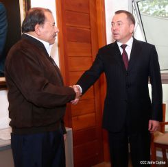 Presidente Daniel se reúne con Canciller de Bielorrusia