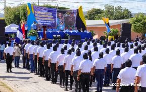Acto de juramentación de Policia Voluntaria en Nueva Segovia