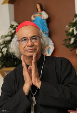 Comunidad Los Ladinos recibe jubilosa a Cardenal Leopoldo Brenes