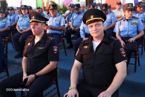 Acto de Juramentación del Primer Comisionado Francisco Díaz y Policías Voluntarios de Managua