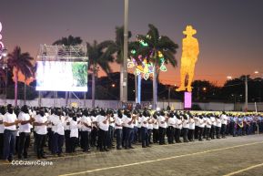 Acto de Juramentación del Primer Comisionado Francisco Díaz y Policías Voluntarios de Managua
