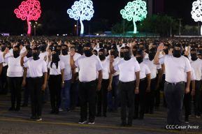 Acto de Juramentación del Primer Comisionado Francisco Díaz y Policías Voluntarios de Managua