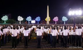 Acto de Juramentación del Primer Comisionado Francisco Díaz y Policías Voluntarios de Managua
