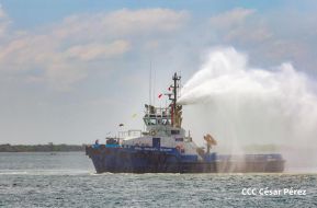 Acto de entrega de equipos de la República Popular China para modernizar Puerto Corinto