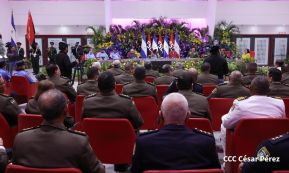 Acto de otorgamiento de los grados militares de Coronel General a mandos del Ejército de Nicaragua