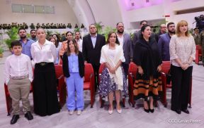 Acto de otorgamiento de los grados militares de Coronel General a mandos del Ejército de Nicaragua