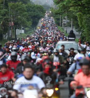 Motorizada Siempre 19 en homenaje al Repliegue Táctico a Masaya