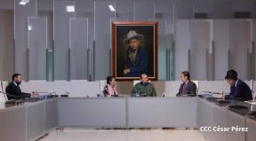 Copresidentes de Nicaragua despiden al Embajador de la República Popular China, Compañero Chen Xi