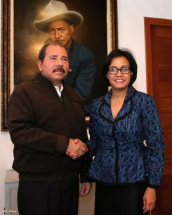 Presidente Daniel Ortega se reúne con Gerente-Directora del BM