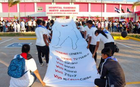 Entrega del Hospital Sandino Nuevo Amanecer en saludo al General de Hombres y Mujeres Libres