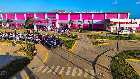 Entrega del Hospital Sandino Nuevo Amanecer en saludo al General de Hombres y Mujeres Libres