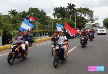 Caravanas de todo el país llegan a Managua para celebración del 35/19