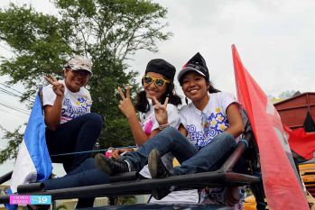 Caravanas de todo el país llegan a Managua para celebración del 35/19