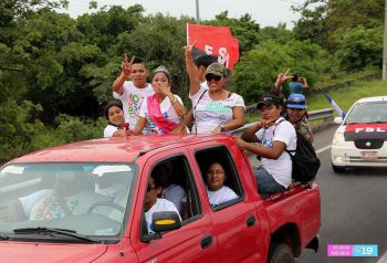 Caravanas de todo el país llegan a Managua para celebración del 35/19
