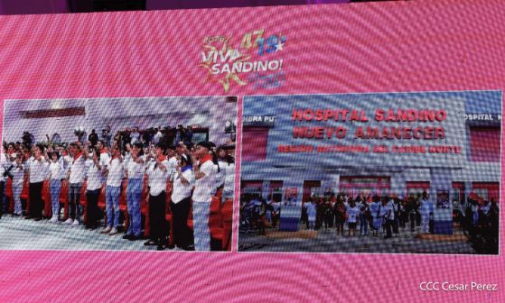 Entrega del Hospital Sandino Nuevo Amanecer en saludo al General de Hombres y Mujeres Libres
