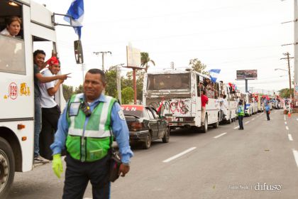 Caravanas de todo el país llegan a Managua para celebración del 35/19