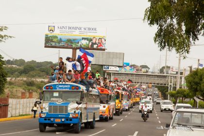 Caravanas de todo el país llegan a Managua para celebración del 35/19