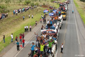 Caravanas de todo el país llegan a Managua para celebración del 35/19