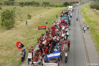 Caravanas de todo el país llegan a Managua para celebración del 35/19