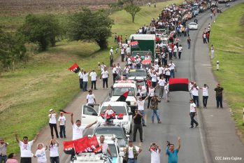Caravanas de todo el país llegan a Managua para celebración del 35/19