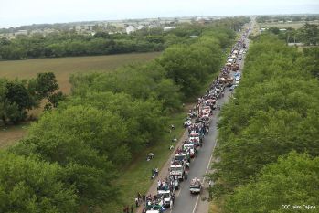 Caravanas de todo el país llegan a Managua para celebración del 35/19