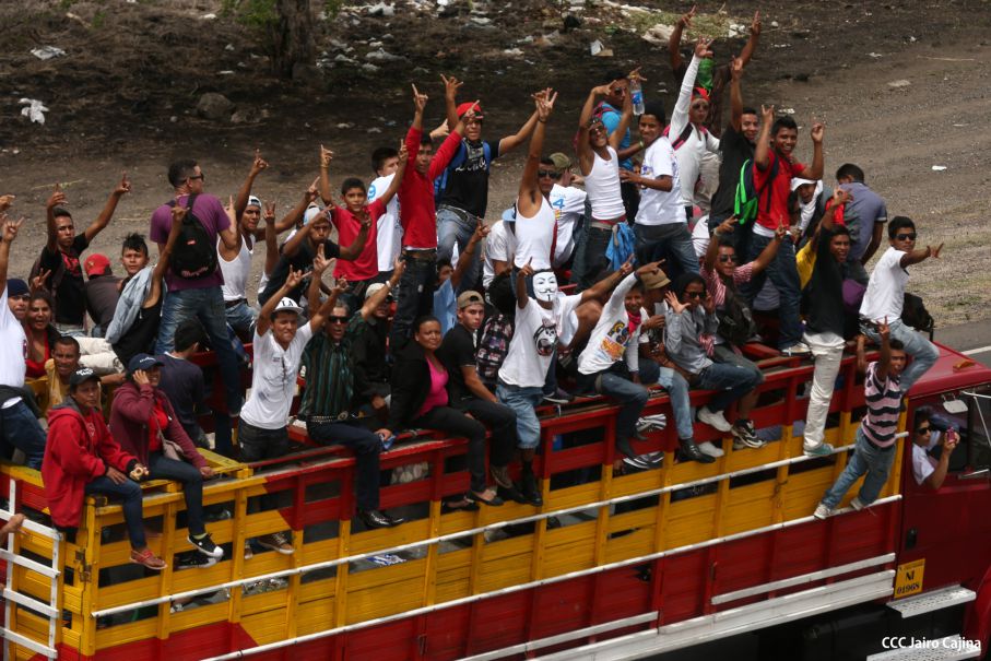 Caravanas de todo el país llegan a Managua para celebración del 35/19