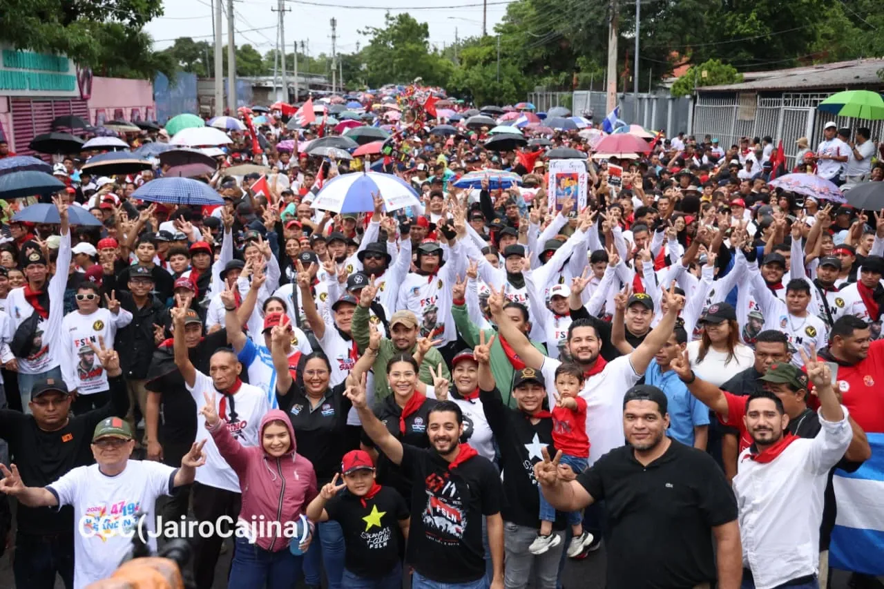 Militancia sandinista protagoniza caminata en homenaje al 47/19 en Managua