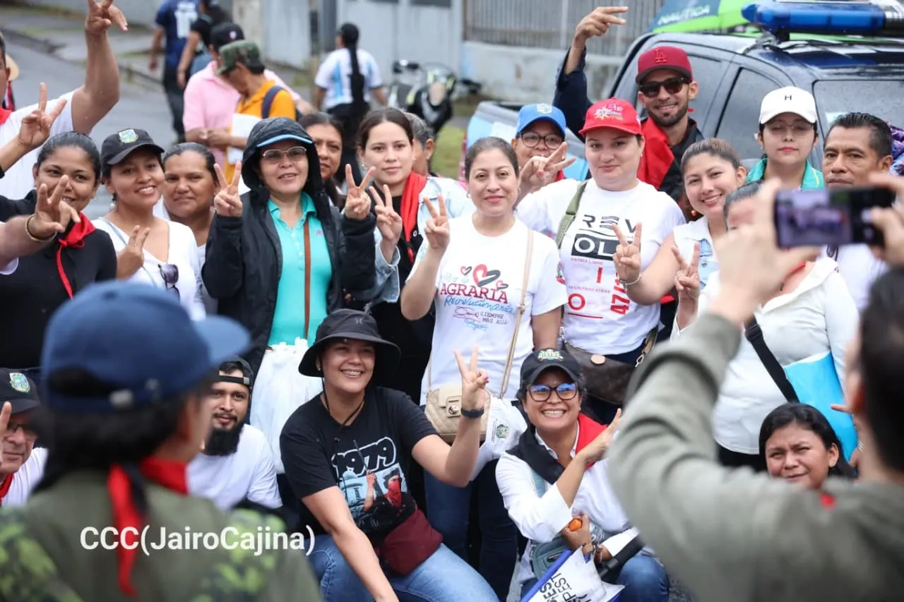 Militancia sandinista protagoniza caminata en homenaje al 47/19 en Managua