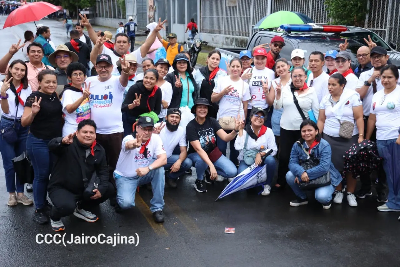 Militancia sandinista protagoniza caminata en homenaje al 47/19 en Managua