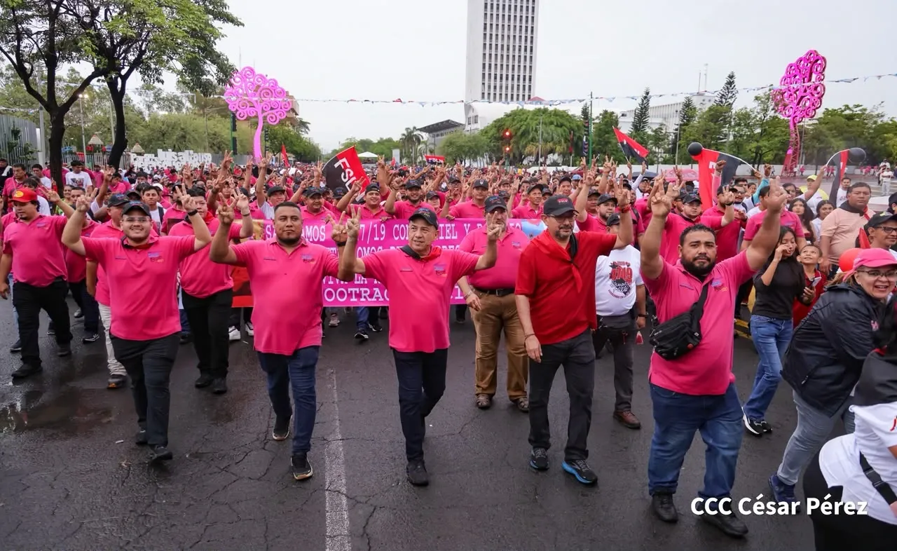 Militancia sandinista protagoniza caminata en homenaje al 47/19 en Managua