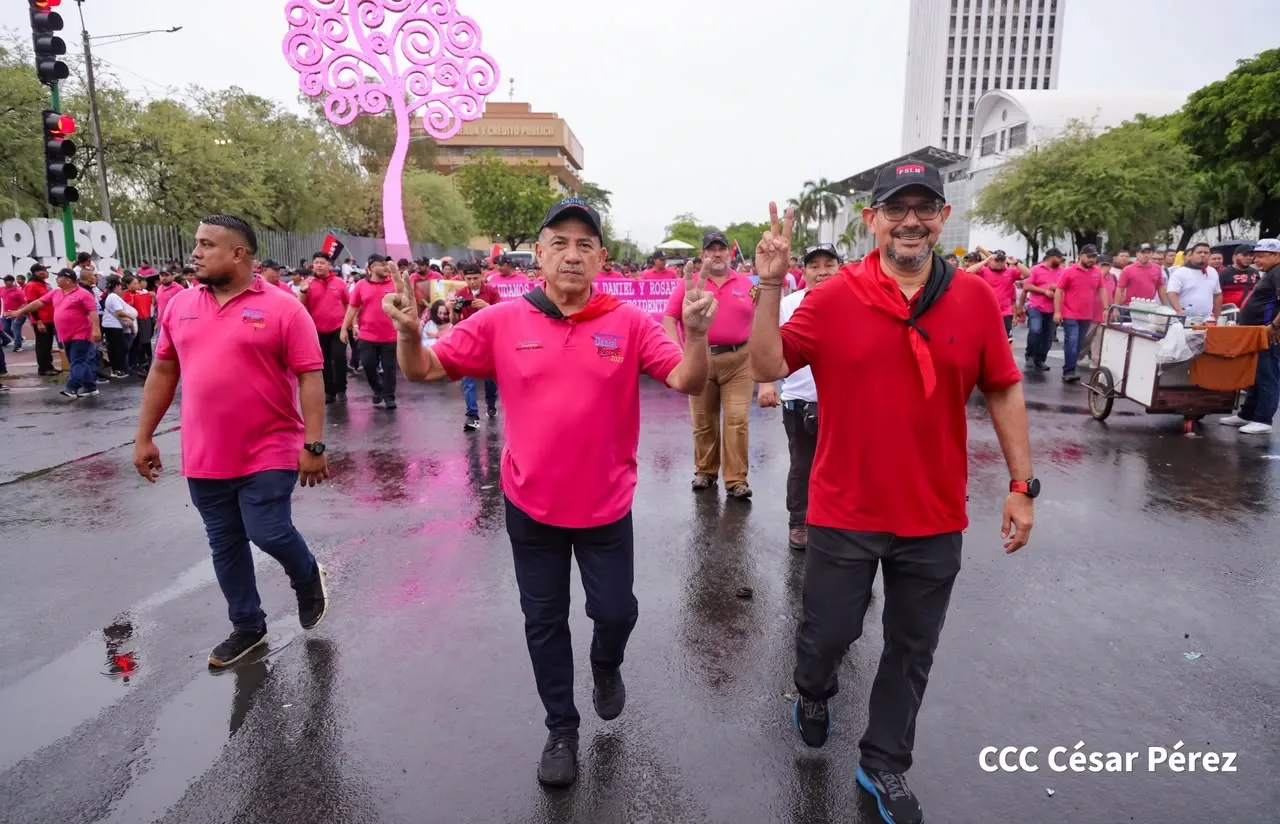 Militancia sandinista protagoniza caminata en homenaje al 47/19 en Managua