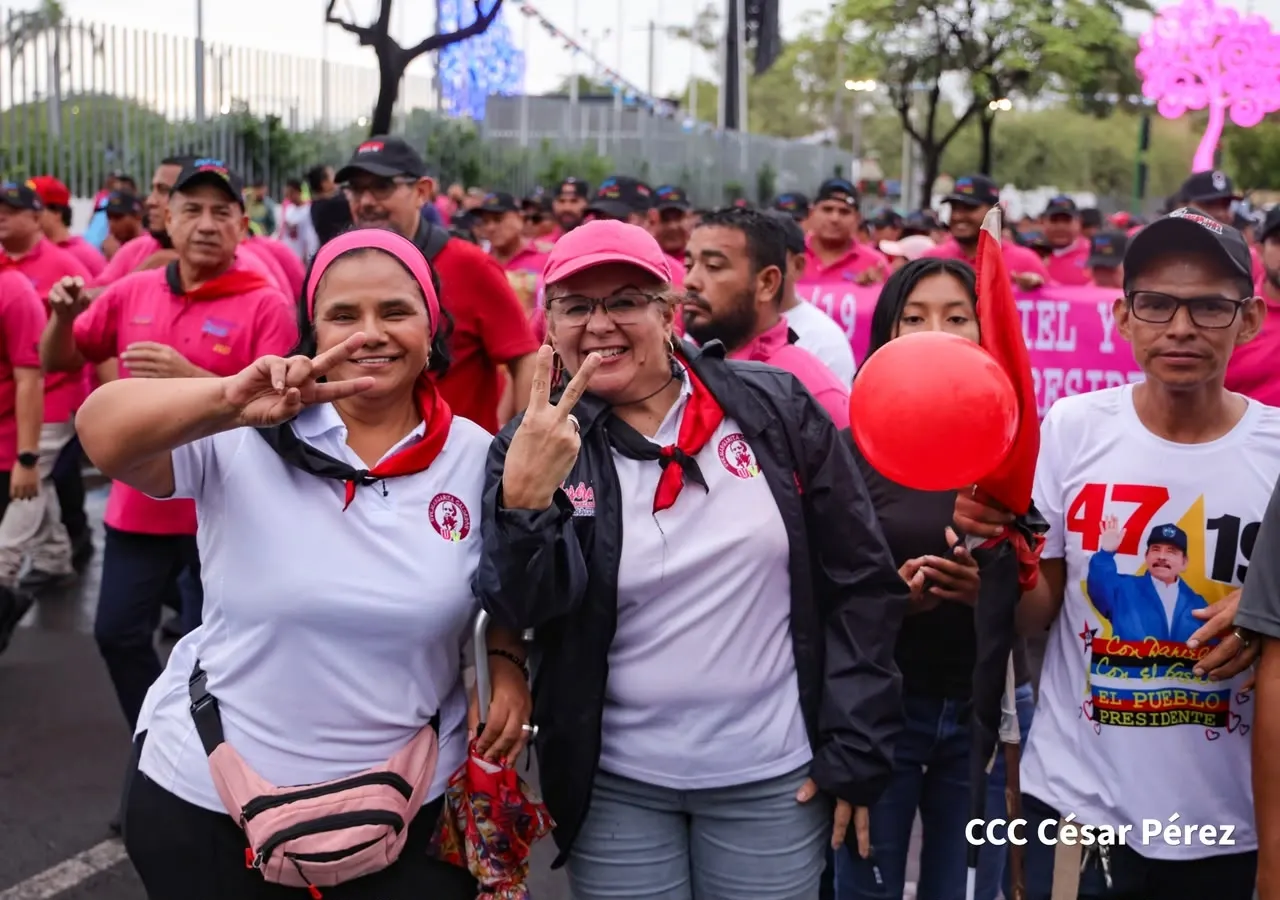 Militancia sandinista protagoniza caminata en homenaje al 47/19 en Managua