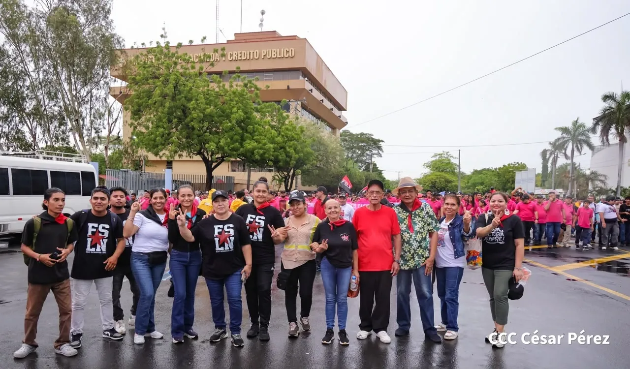 Militancia sandinista protagoniza caminata en homenaje al 47/19 en Managua