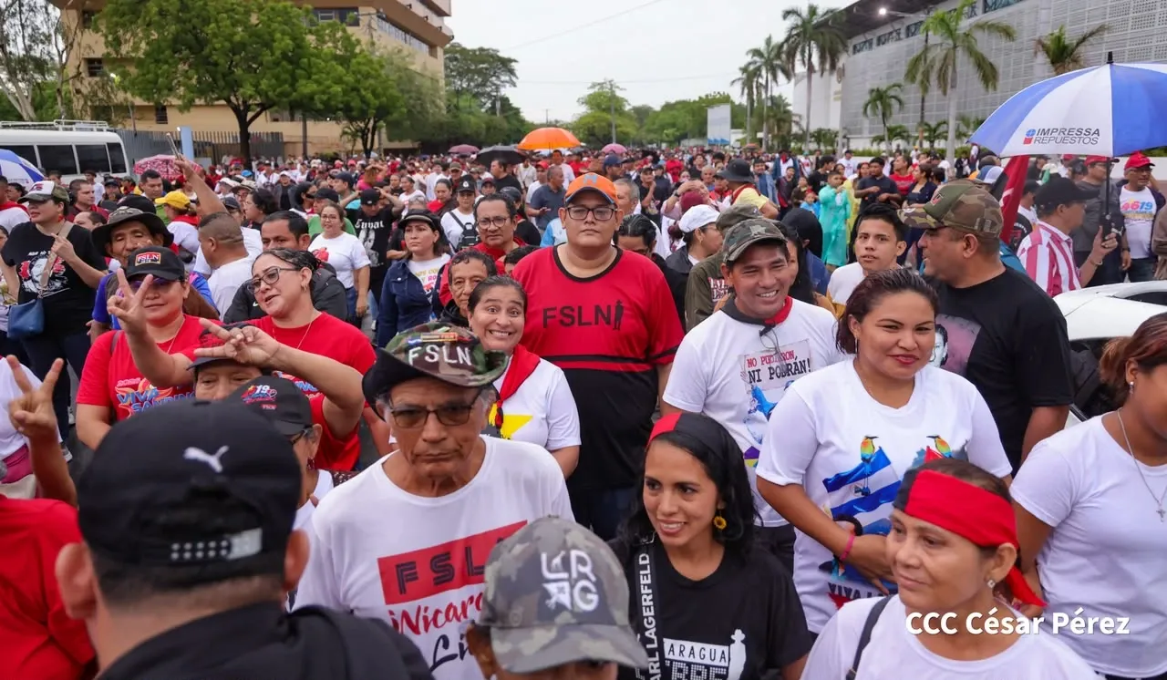 Militancia sandinista protagoniza caminata en homenaje al 47/19 en Managua