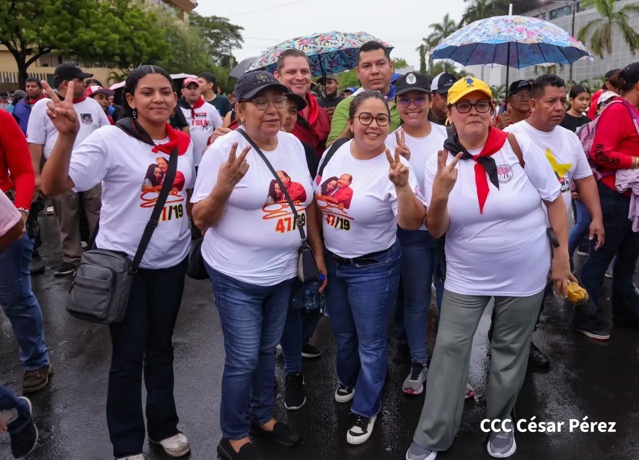 Militancia sandinista protagoniza caminata en homenaje al 47/19 en Managua