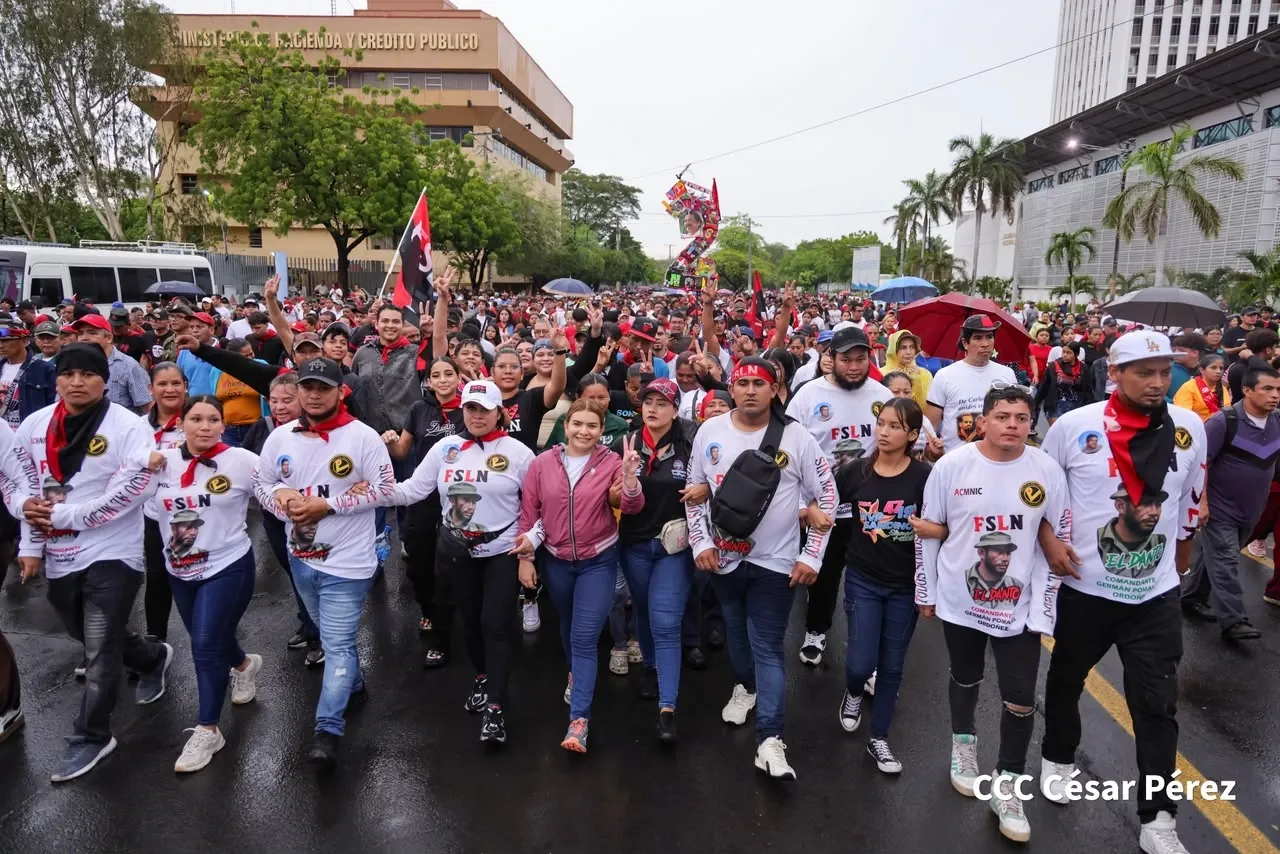 Militancia sandinista protagoniza caminata en homenaje al 47/19 en Managua