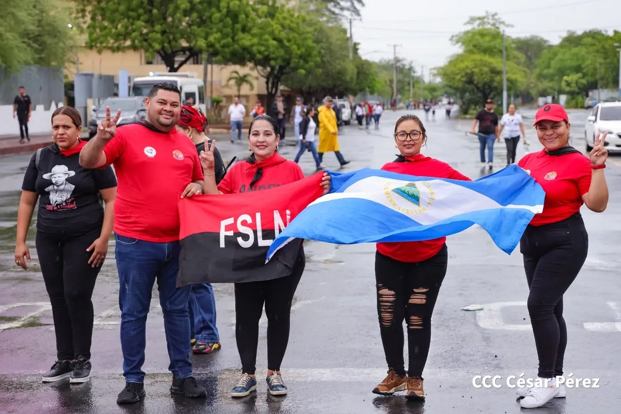 Militancia sandinista protagoniza caminata en homenaje al 47/19 en Managua