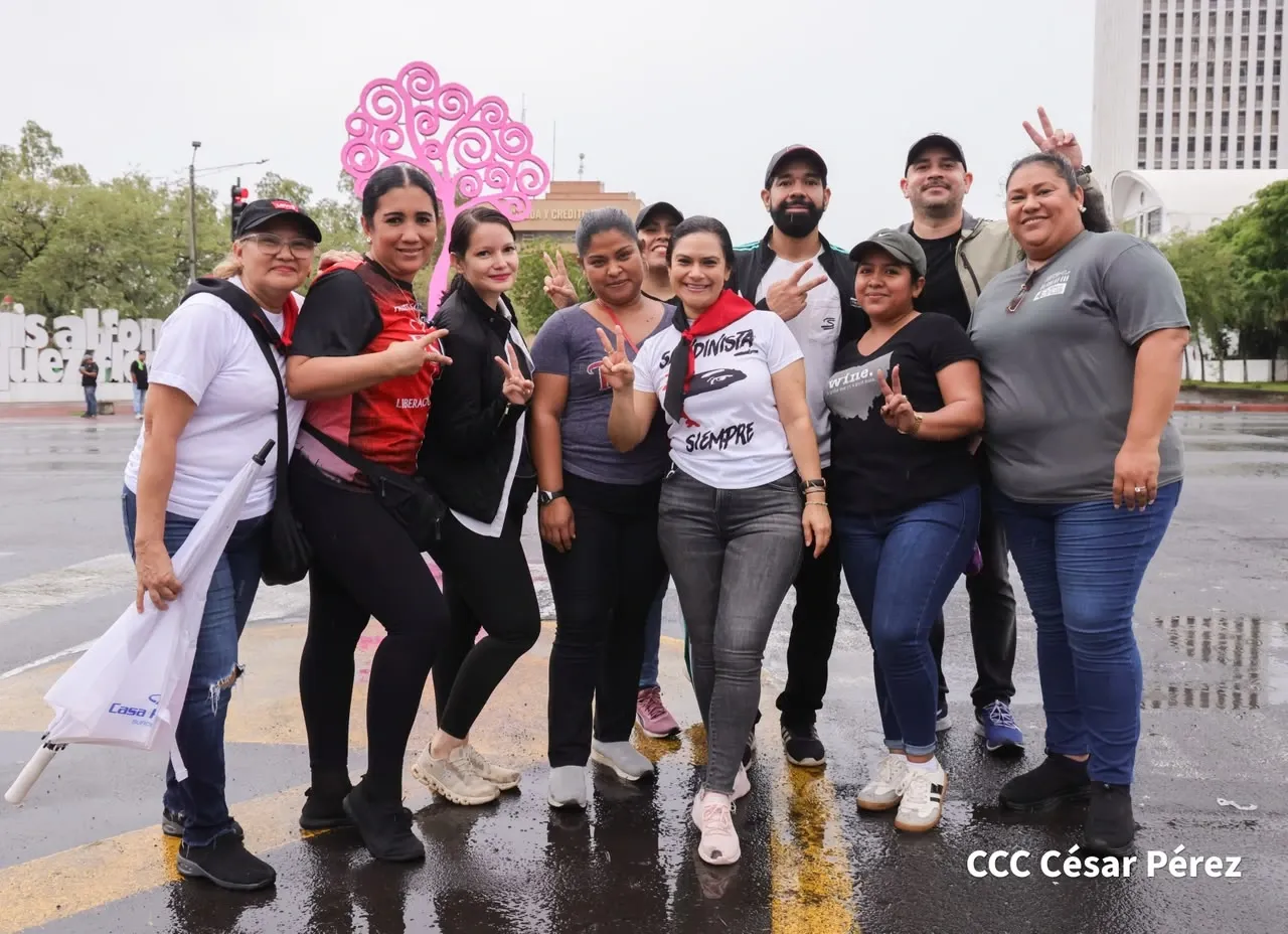 Militancia sandinista protagoniza caminata en homenaje al 47/19 en Managua