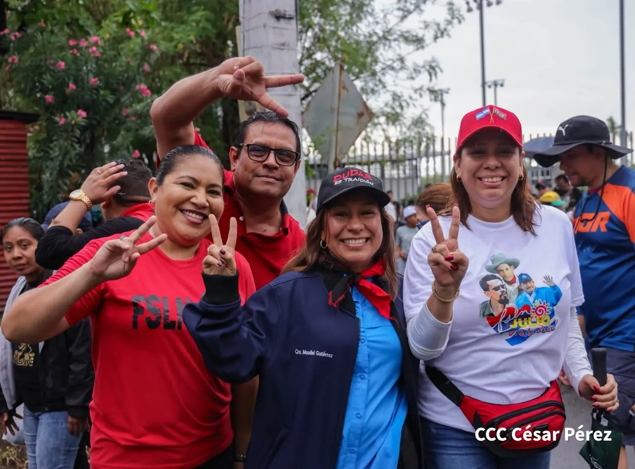 Militancia sandinista protagoniza caminata en homenaje al 47/19 en Managua