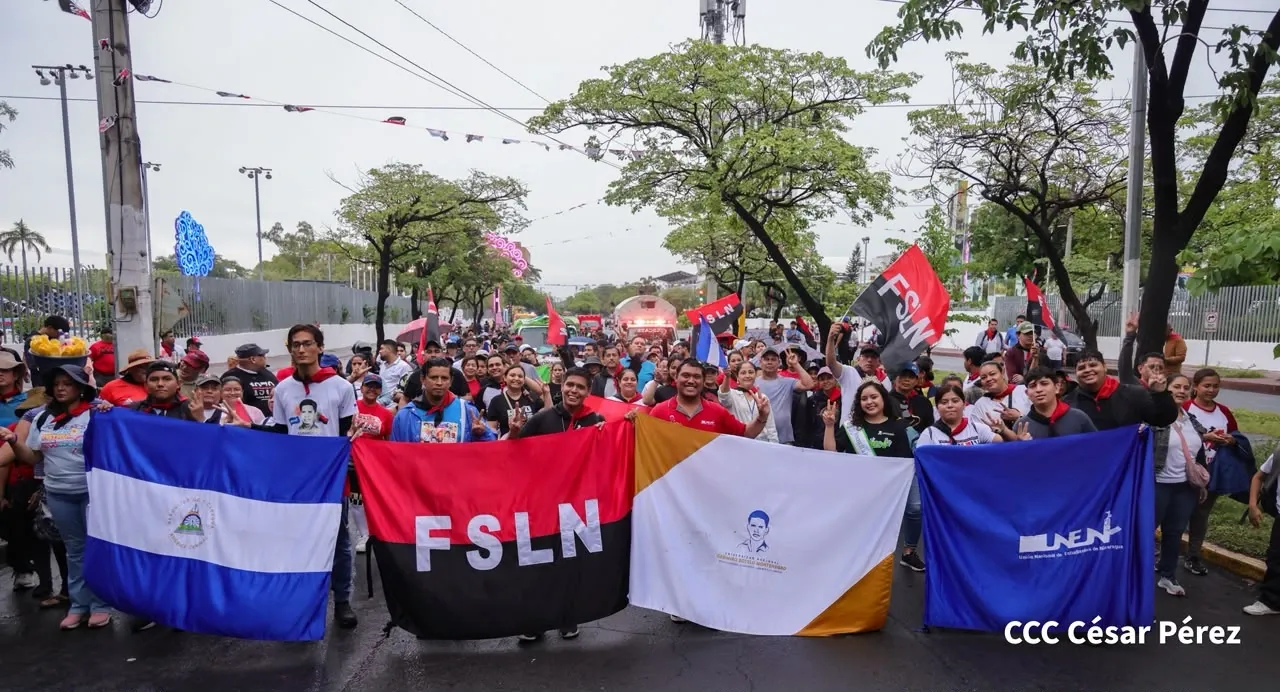 Militancia sandinista protagoniza caminata en homenaje al 47/19 en Managua