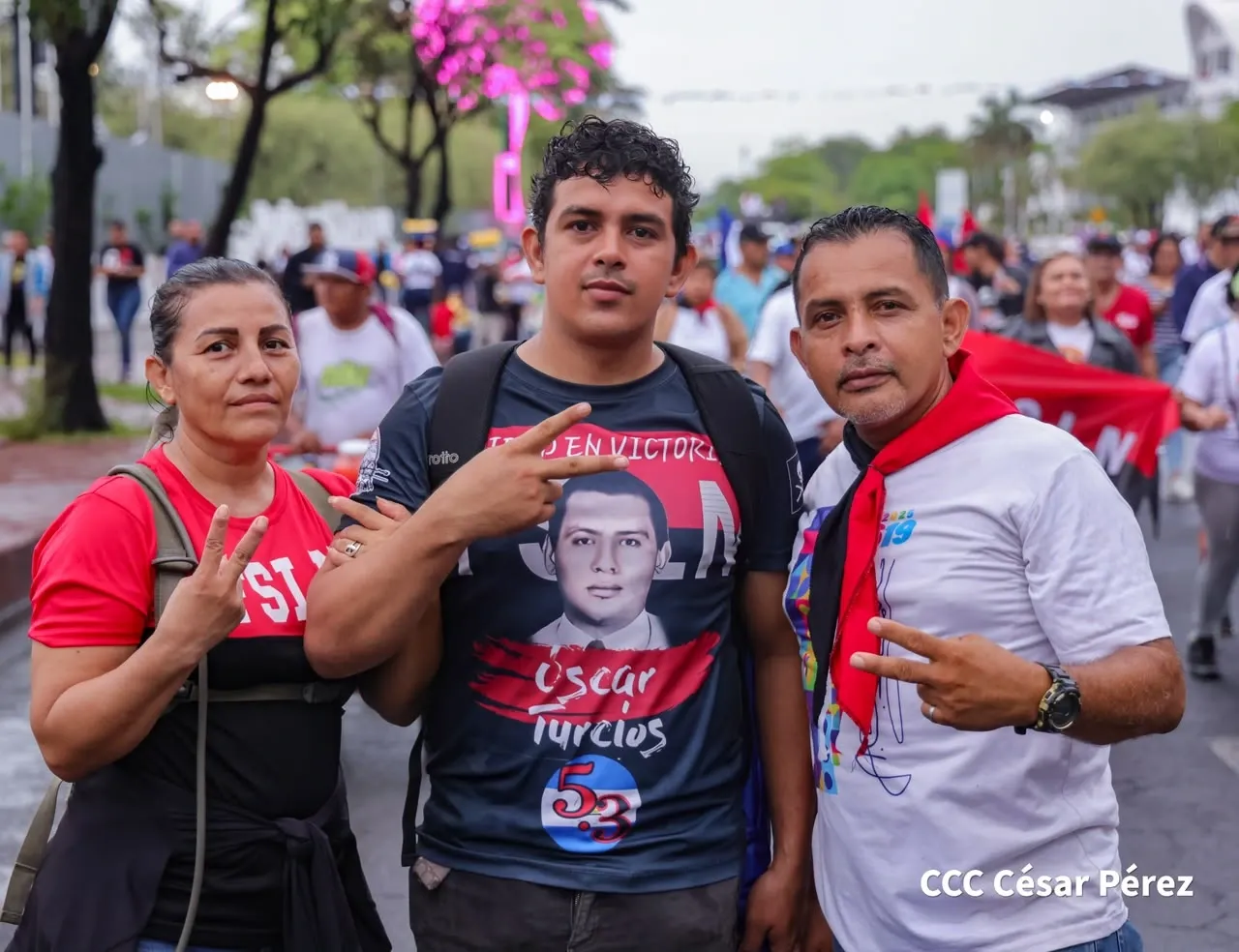Militancia sandinista protagoniza caminata en homenaje al 47/19 en Managua