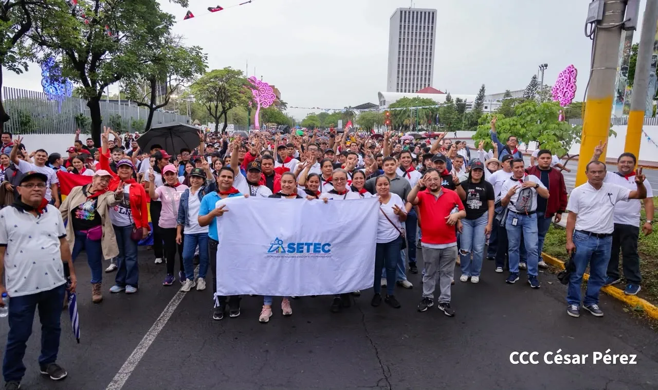 Militancia sandinista protagoniza caminata en homenaje al 47/19 en Managua