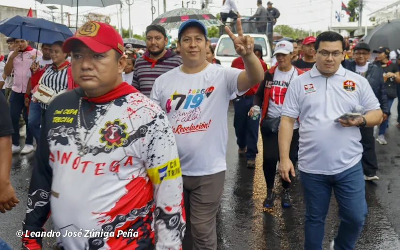 Militancia sandinista protagoniza caminata en homenaje al 47/19 en Managua
