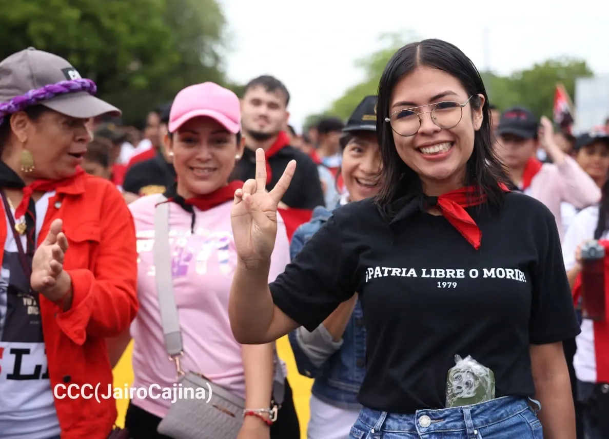 Militancia sandinista protagoniza caminata en homenaje al 47/19 en Managua