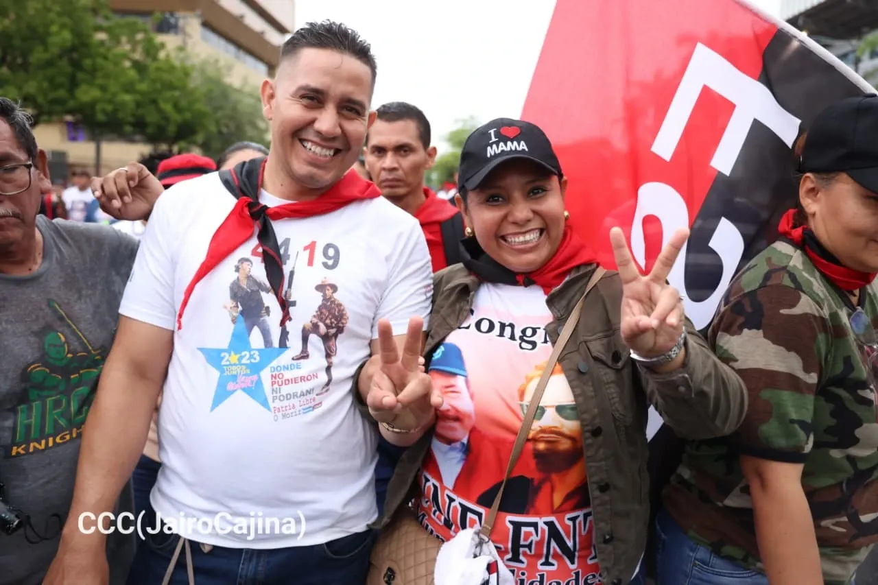 Militancia sandinista protagoniza caminata en homenaje al 47/19 en Managua